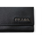 Prada Key Case Key Holder 6 Leather Nero Black Silver — view 6