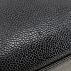 Chanel Logo Caviar Leather Black Handbag — view 7