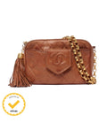 Chanel Chain Shoulder Bag Lambskin Gold Quilted