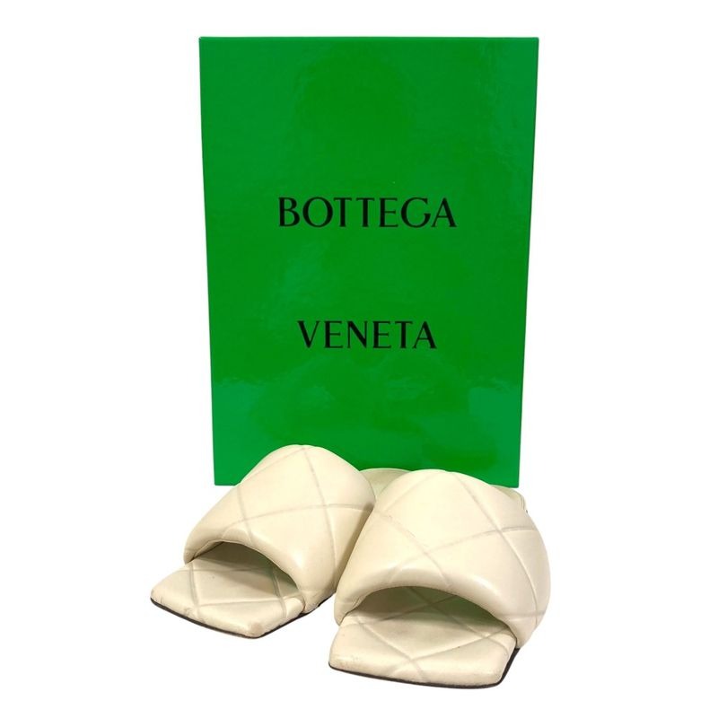 Bottega Veneta Lido Square Toe Flat Sandals 35 Off White