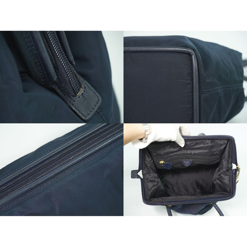 Celine Nylon Shoulder Bag Navy — view 8