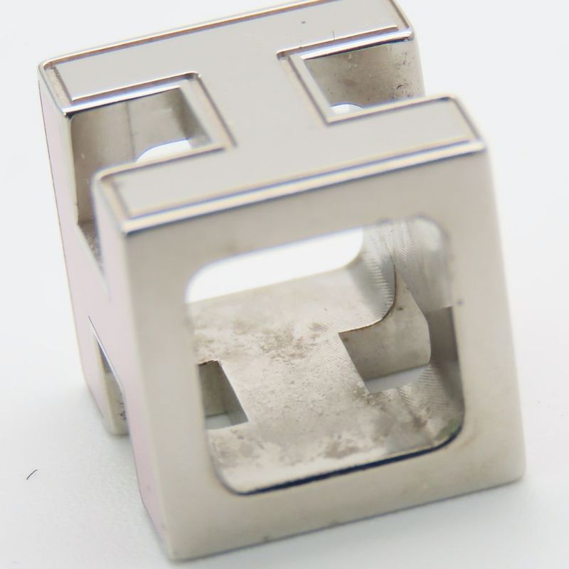 Hermes Necklace Caged Ash Metal Pink Silver Hardware H Cube Accessories — view 7