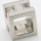 Hermes Necklace Caged Ash Metal Pink Silver Hardware H Cube Accessories — view 7
