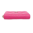 Chanel Coin Case Quilted Caviar Leather Pink Silver — view 2