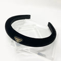 Prada Triangle Logo Velour Headband Velvet