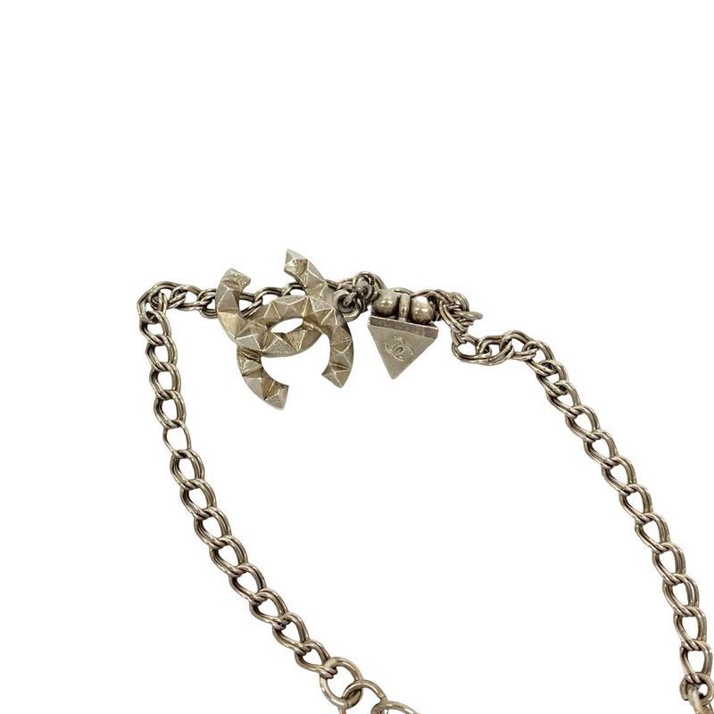 Chanel Coco Mark Motif Metal Chain Bracelet Bangle Accessory 12A — view 4