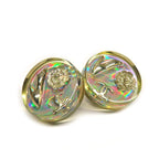Chanel Earrings Round Shape Coco Mark Camellia Heel Motif Pair 97 — view 5