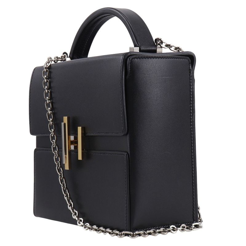 Hermes Cinetic 2-Way Leather Black a Shoulder Bag — view 2