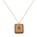 Hermes Asdecourt Leather Metal Brown Engraved Y Necklace 1806