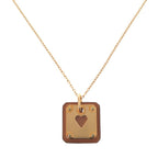 Hermes Asdecourt Leather Metal Brown Engraved Y Necklace 1806