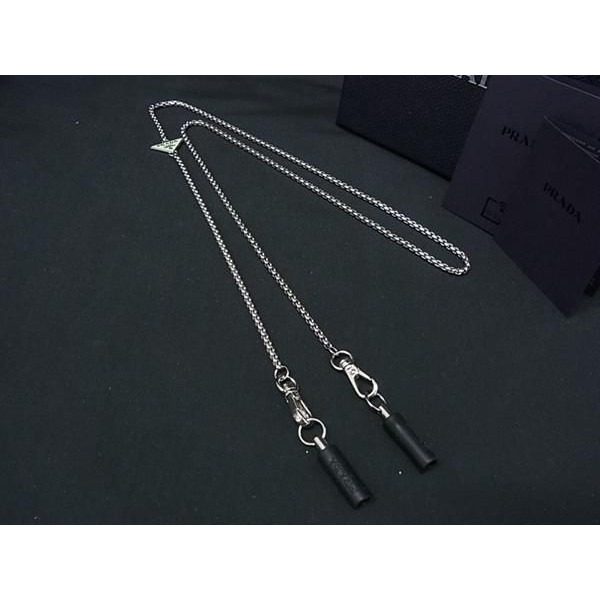 Prada Airpods Wireless Earphone Chain Silver Necklace