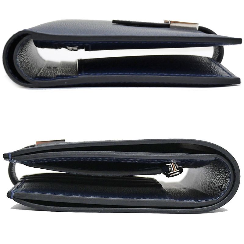 Hermes Bearn Compact Bifold Wallet Blue Nuit Silver Hardware Vo Madame — view 5