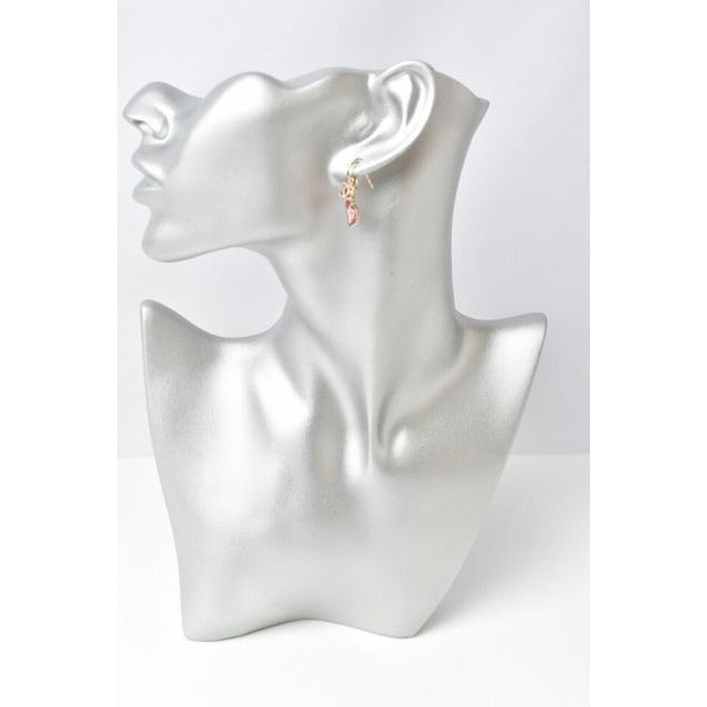 Chanel Swing Earrings CC Mark Heart Motif Pink — view 7