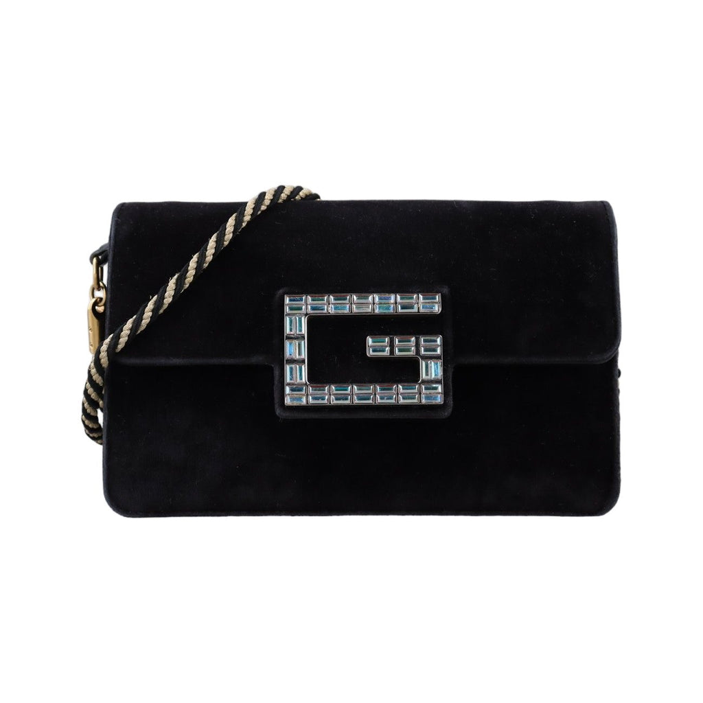 Gucci Square Black Velour Messenger