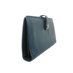 Chanel Wallet Leather Blue Silver — view 2
