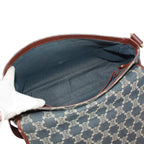 Celine Leather Denim Brown Blue Shoulder Bag Gold — view 8