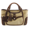 Celine Boogie Bag Triomphe Charm Straw Shape Pressed Leather Brown