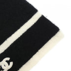 Chanel Scarf Silk Cashmere Black White — view 2