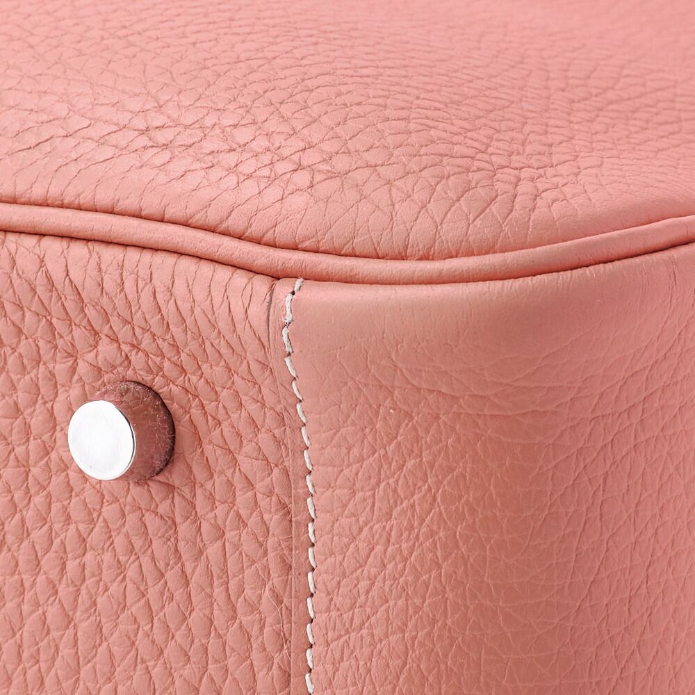 Hermes Lindy 34 Shoulder Bag Taurillon Clemence Crevette Silver — view 8