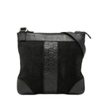 Gucci Guccissima Black Leather Suede Shoulder Bag