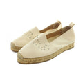 Hermes Espadrilles Slip-on Canvas Logo Star 36 Beige GY11