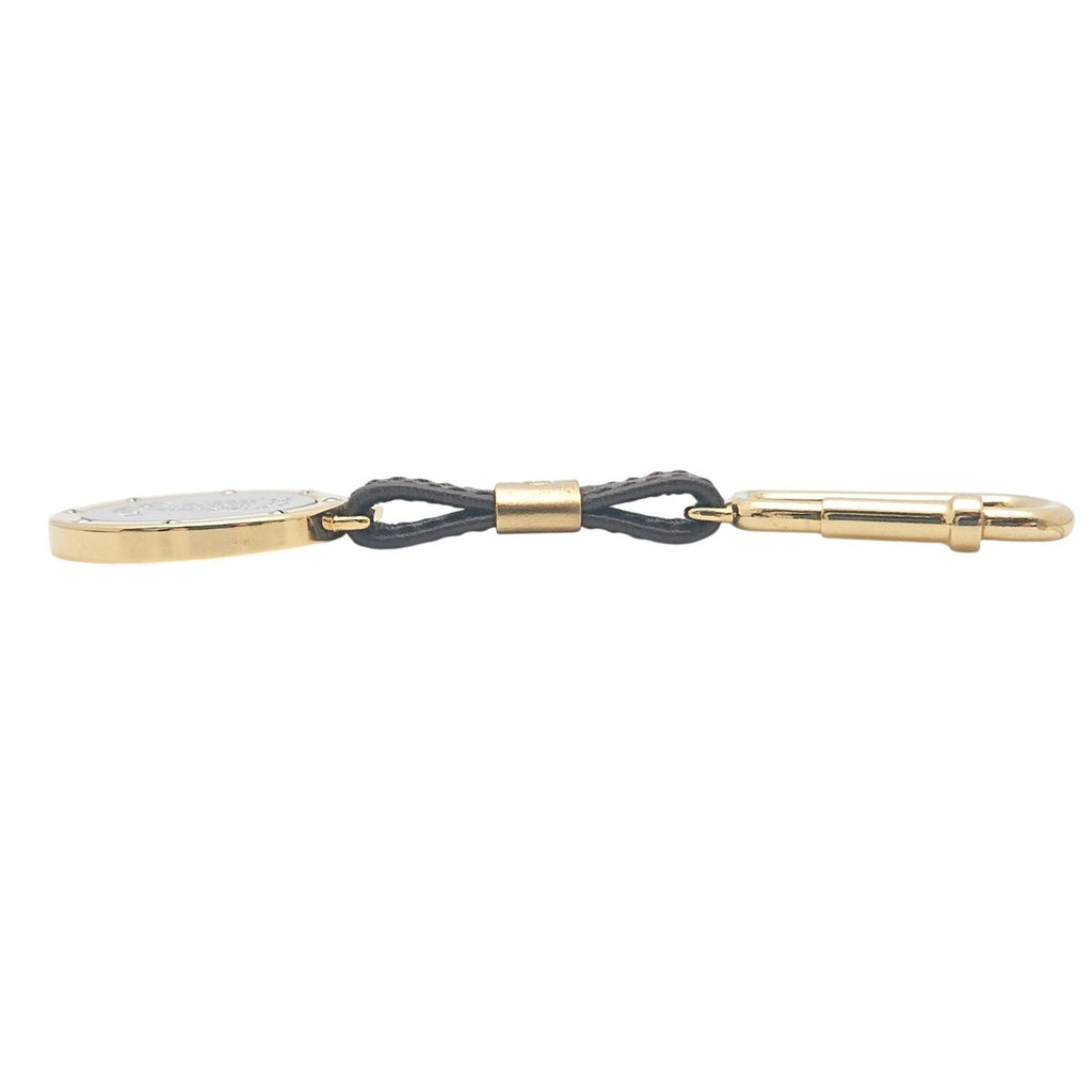 Gucci Vintage Key Holder Charm Leather Brown Gold Silver — view 8