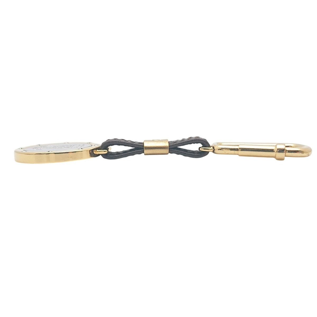 Gucci Vintage Key Holder Charm Leather Brown Gold Silver — view 8