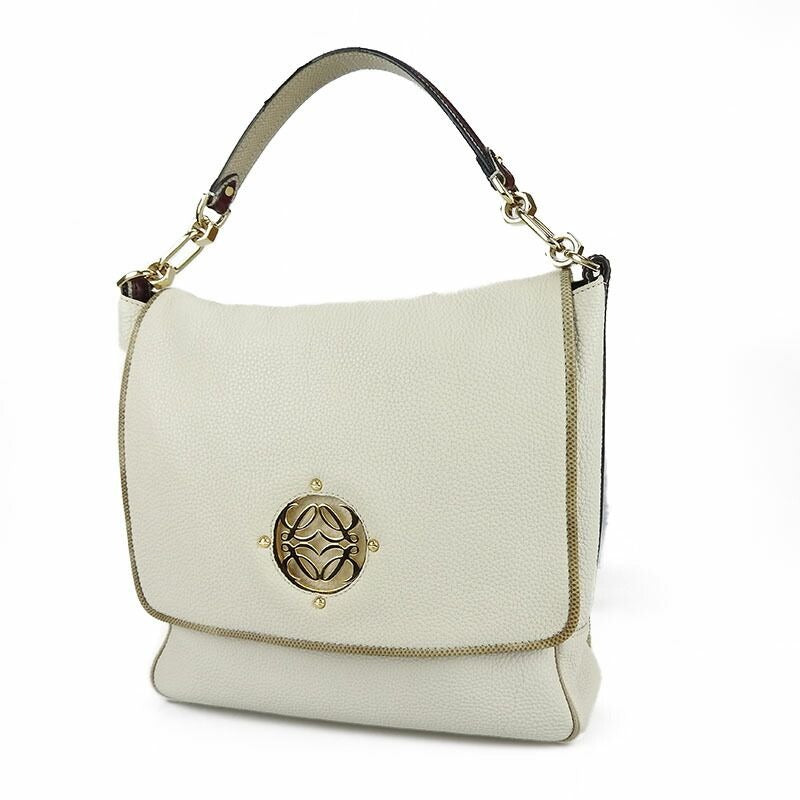 Loewe Shoulder Bag Miami 374.96.623 White Gold Hardware
