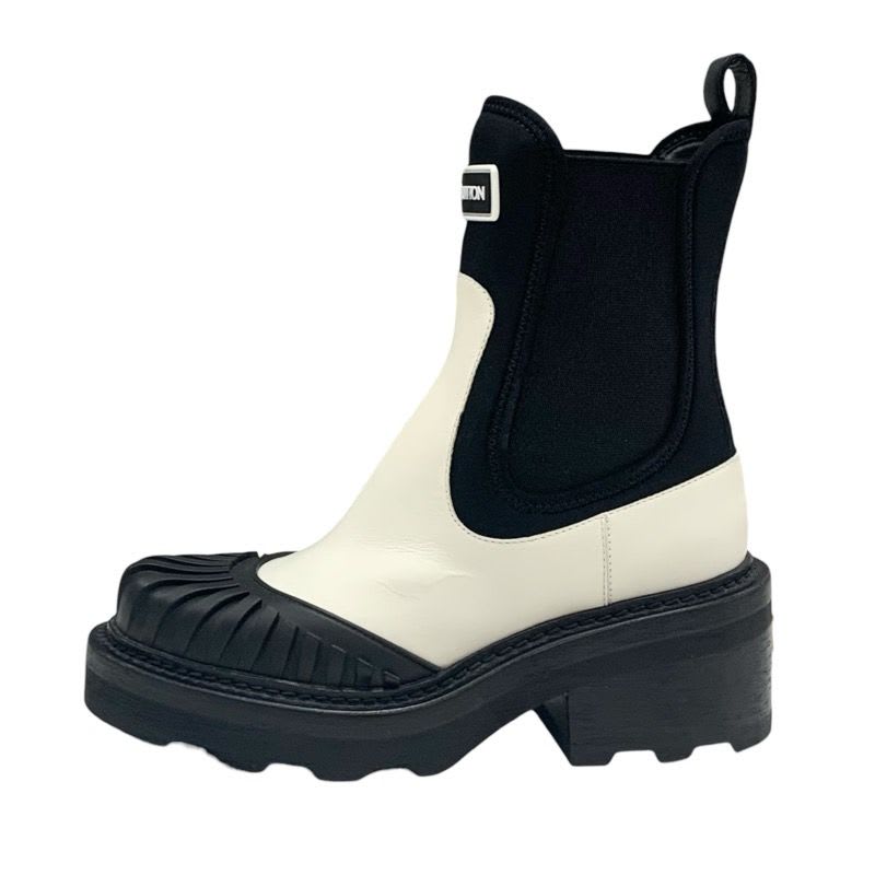 Louis Vuitton Bobur Line Boots Short Shoes Leather Fabric White Black — view 3