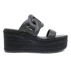 Hermes Espadrille Itea Sandals Rope Wedge Heel Black 38 Shoes — view 4