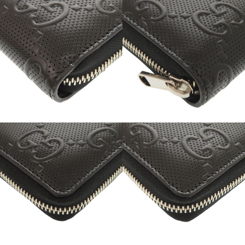 Gucci GG Embossed Black Round Zipper Long Wallet 1335 — view 4