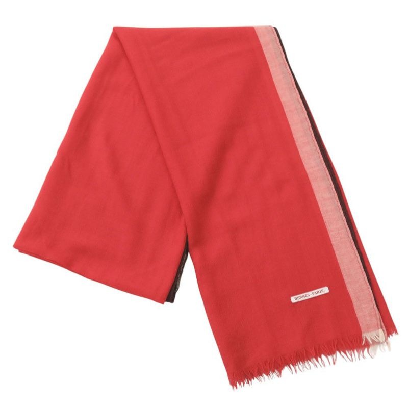 Hermes Cashmere Red Stole 0454