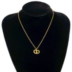 Dior Vintage CD Logo Motif Necklace Pendant Choker Gold — view 2