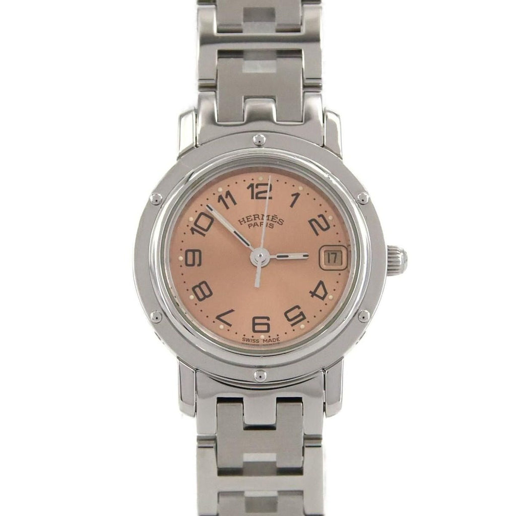 Hermes SS Quartz Watch Pink