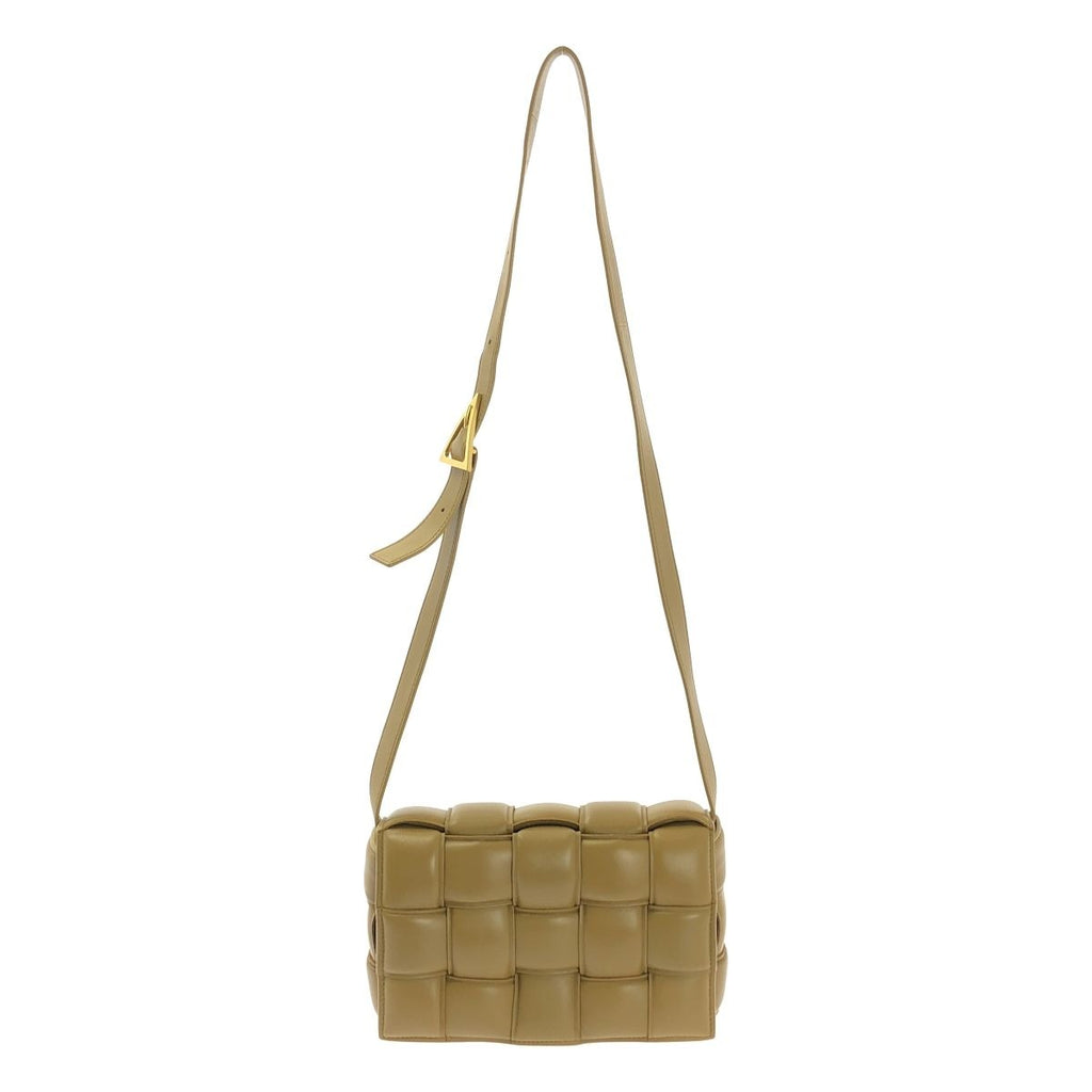 Bottega Veneta Maxi Intrecciato Paddet Cassette Leather Shoulder Bag Brown