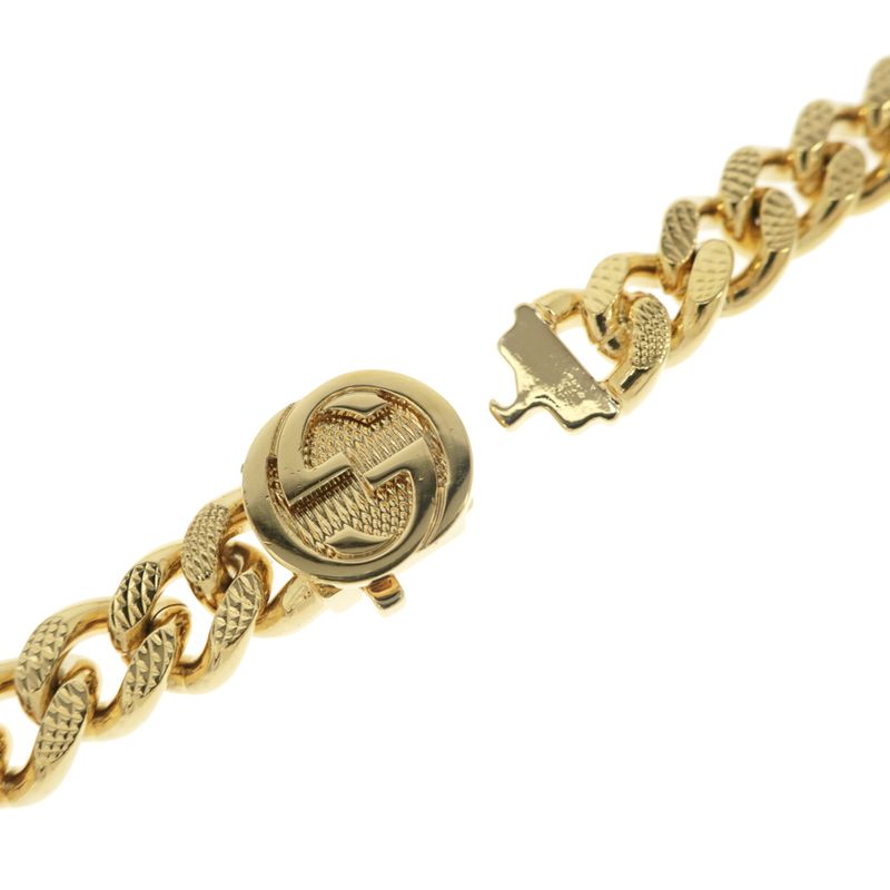 Gucci Adidas Collaboration Necklace Trefoil Golmette Chain Gold Black — view 8