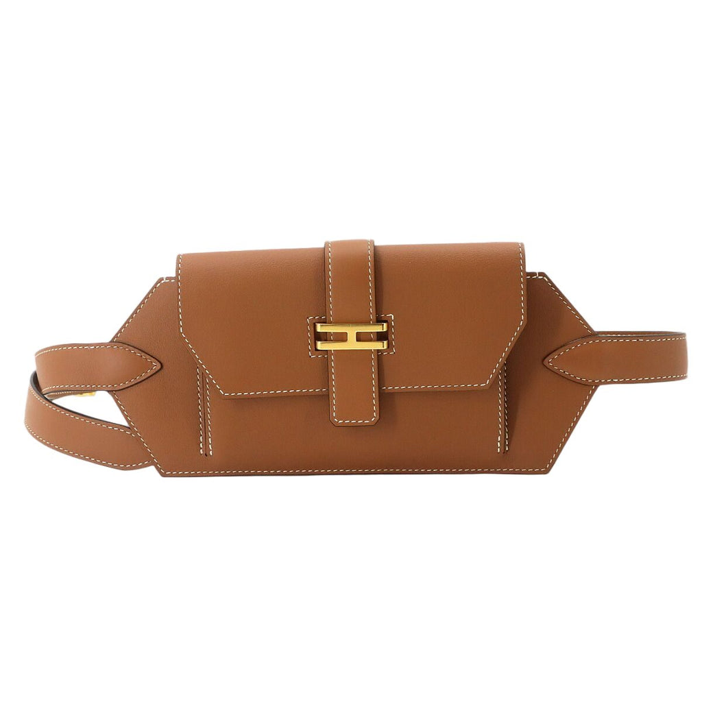 Hermes Elan Pocket 24 Belt Waist Pouch Bag Swift Gold XS