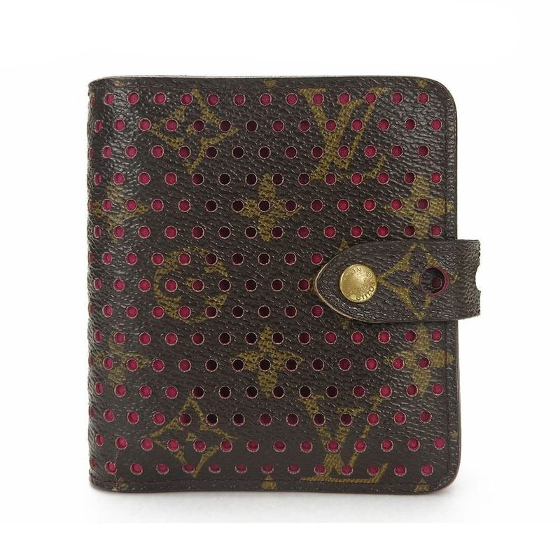 Louis Vuitton Bifold Wallet Monogram Perfo Fuchsia Brown Gold Hardware
