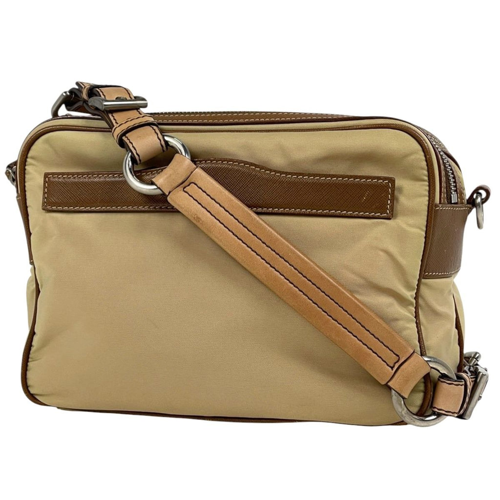 Prada Shoulder Bag 2-Way Second Nylon Beige Brown