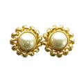 Dior Earrings Clip Type Real Pearl Gold