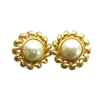 Dior Earrings Clip Type Real Pearl Gold