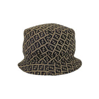 Fendi Zucchino Logo Pattern Cotton Polyester Bucket Hat Navy Gray — view 5