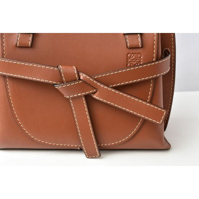 Loewe Handbag Gate Top Handle Mini Shoulder Bag 2-Way Leather Brown — view 5