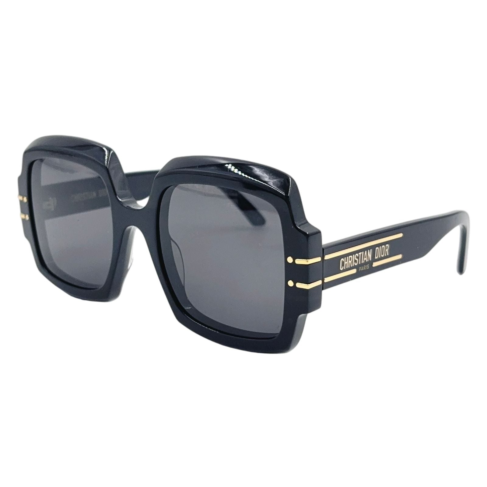 Dior Signature S1u Acetate Black Sunglasses Gold Eyewear — view 2
