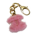 Chanel B24 C Coco Mark Pink Fur Key Holder Charm