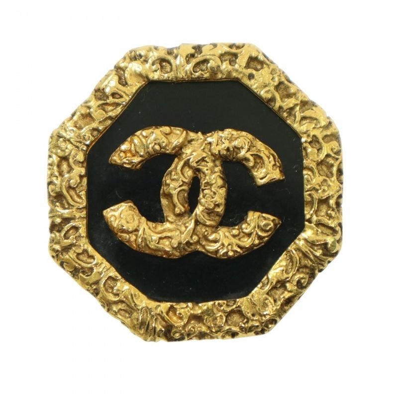 Chanel Brooch Lady's Coco Mark Lava Magma Accessory Vintage GP 93