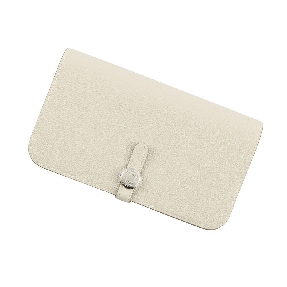 Hermes Wallet Dogon GM Duo Cles Silver Togo