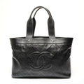 Chanel Tote Perforated Big CC Logo Leather