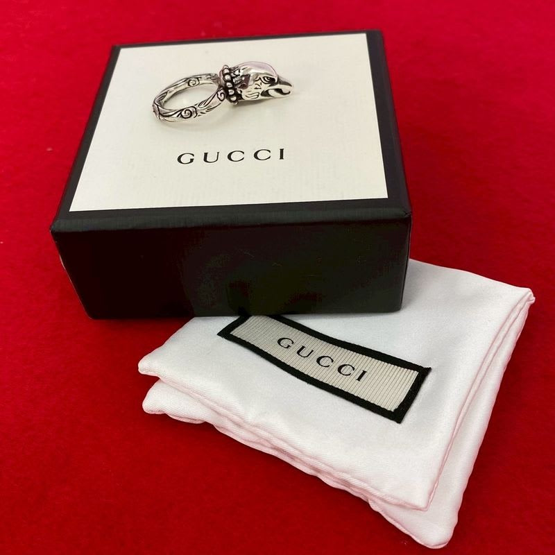 Gucci Anger Forest Eagle Head Ring Silver 925 No 9 Accessory — view 3