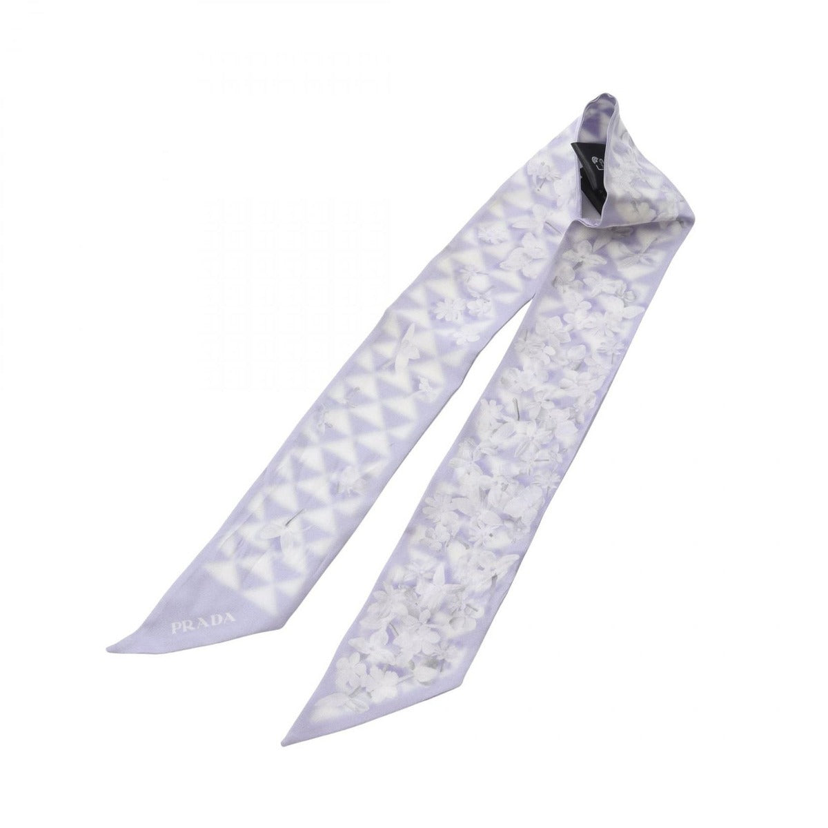 Prada Scarf Silk White Purple — view 2